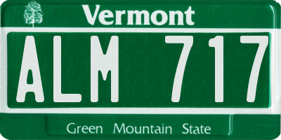 VT license plate ALM717