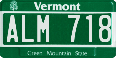 VT license plate ALM718