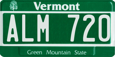 VT license plate ALM720