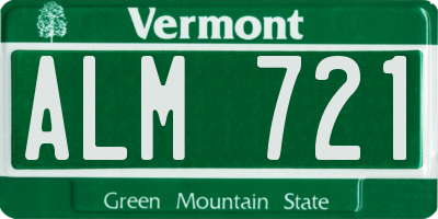 VT license plate ALM721