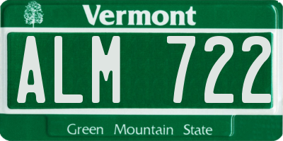VT license plate ALM722