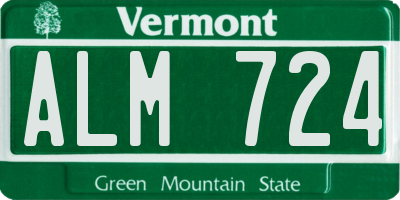 VT license plate ALM724
