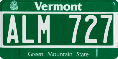 VT license plate ALM727