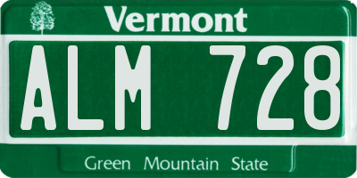 VT license plate ALM728