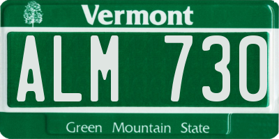 VT license plate ALM730