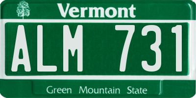 VT license plate ALM731
