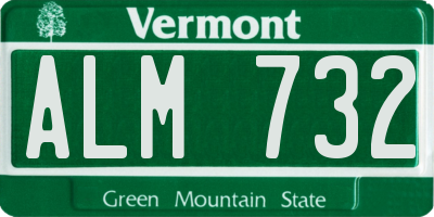 VT license plate ALM732