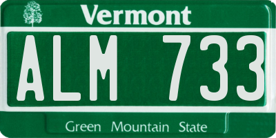 VT license plate ALM733