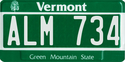 VT license plate ALM734