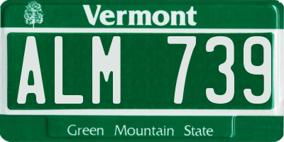 VT license plate ALM739
