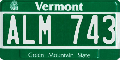VT license plate ALM743