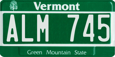 VT license plate ALM745