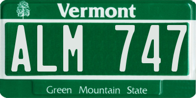 VT license plate ALM747