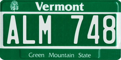 VT license plate ALM748