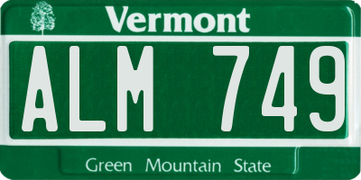 VT license plate ALM749