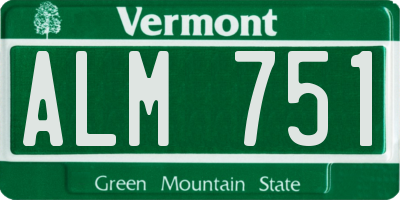 VT license plate ALM751