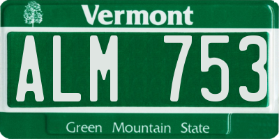 VT license plate ALM753