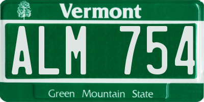 VT license plate ALM754