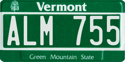 VT license plate ALM755