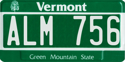 VT license plate ALM756