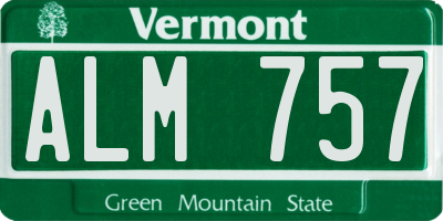 VT license plate ALM757