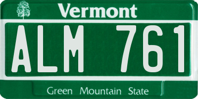 VT license plate ALM761