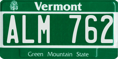 VT license plate ALM762