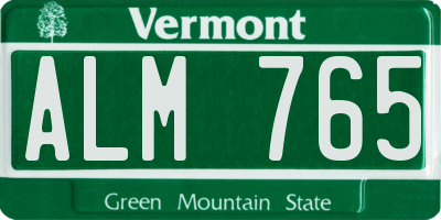 VT license plate ALM765