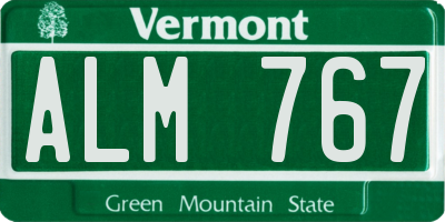 VT license plate ALM767