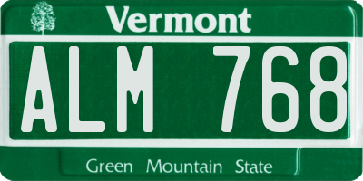 VT license plate ALM768