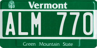 VT license plate ALM770