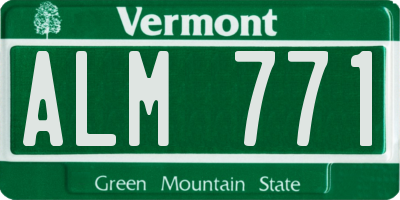 VT license plate ALM771