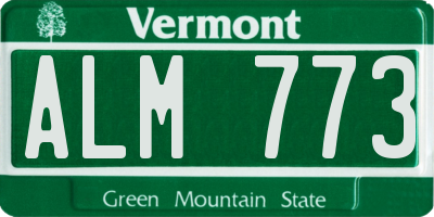 VT license plate ALM773
