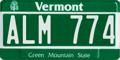 VT license plate ALM774