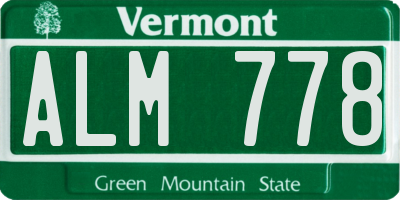 VT license plate ALM778