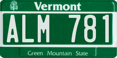 VT license plate ALM781
