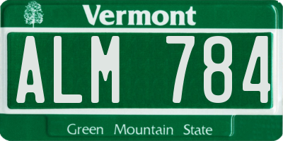 VT license plate ALM784