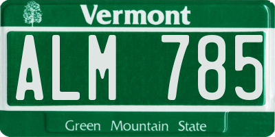 VT license plate ALM785