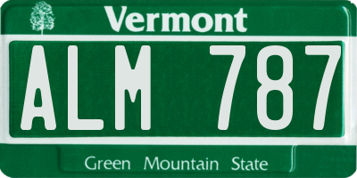 VT license plate ALM787