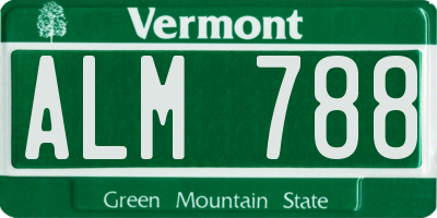 VT license plate ALM788