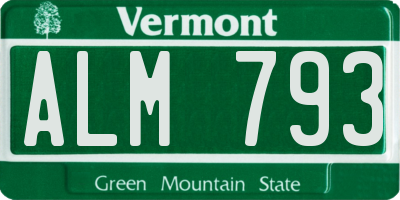 VT license plate ALM793