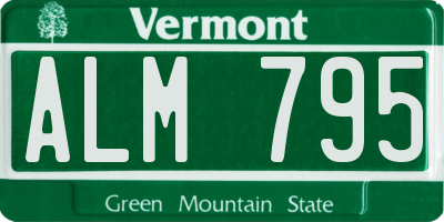 VT license plate ALM795
