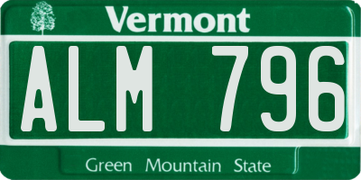 VT license plate ALM796