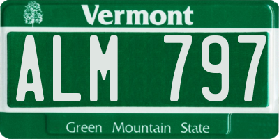 VT license plate ALM797