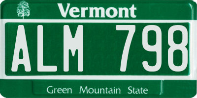 VT license plate ALM798