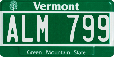 VT license plate ALM799