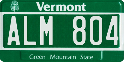 VT license plate ALM804