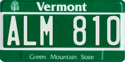 VT license plate ALM810