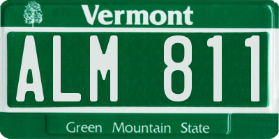 VT license plate ALM811