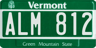 VT license plate ALM812